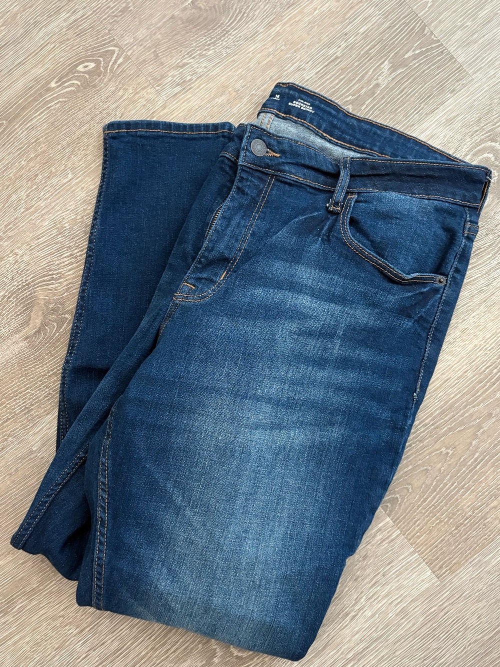 Old Navy Rockstar Super Skinny Dark Blue Stretch Jeans - Womens - 16S